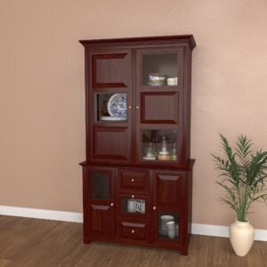 Vintage Dark Mahogany Finished Handmade Multistorage Wardrobe