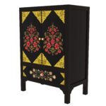 Southern Alberto Black Yellow Finished Wooden Handmade Wardrobe