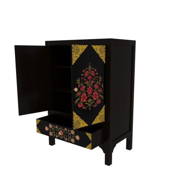 Southern Alberto Black Yellow Finished Wooden Handmade Wardrobe