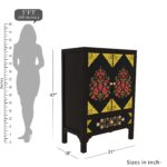 Southern Alberto Black Yellow Finished Wooden Handmade Wardrobe